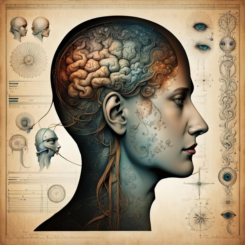 Voynich Manuscript Inspired Human Head Design