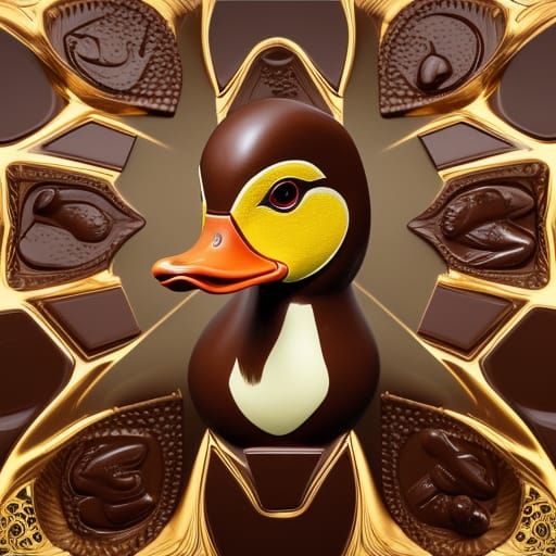 Hyperrealistic Chocolate Duck Concept Art