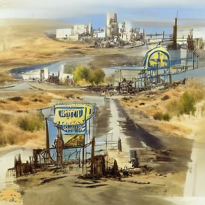 Retro-Futuristic City Concept Art