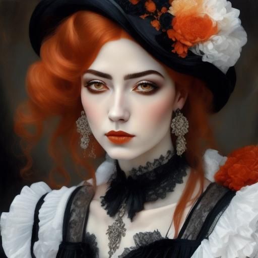 Renaissance Victorian Woman's Portrait in Oil