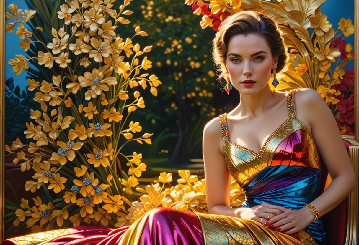 Hyperrealistic Portrait of Woman in Golden Hour Lighting