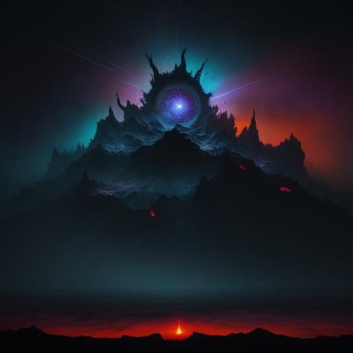 Surreal Dying Star in Vast Cosmic Expanse