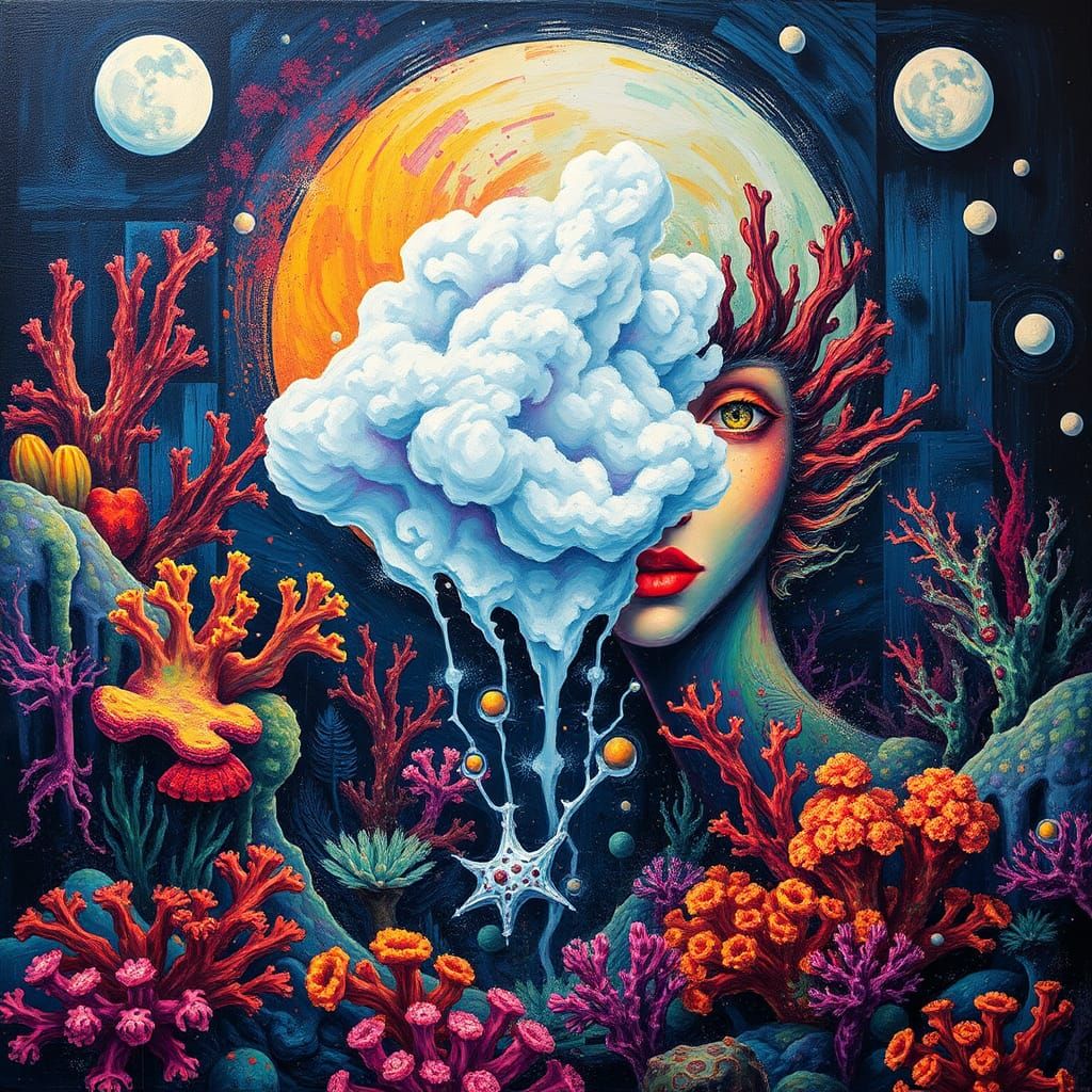 Mystical Sea Fairy in Surreal Underwater Realm