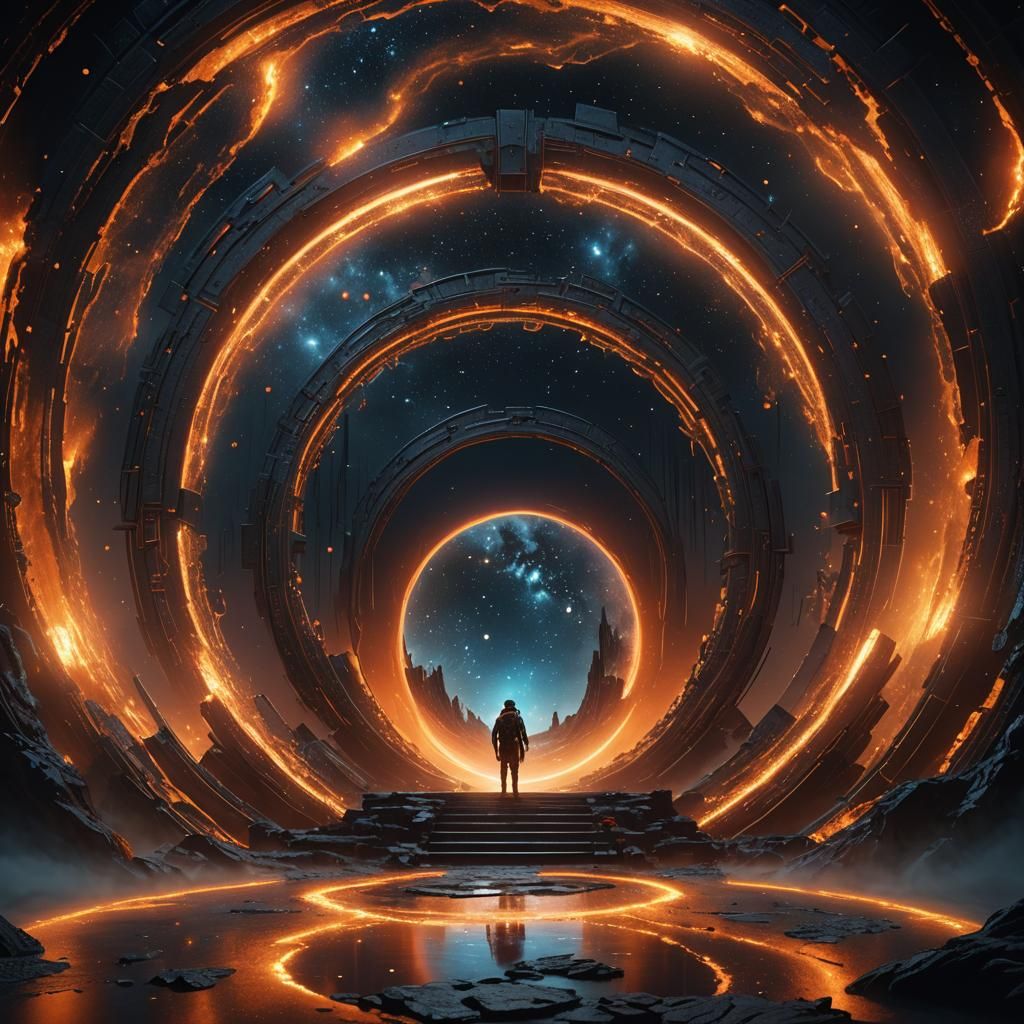 Infinite Portal Between Heaven and Hell: Matte Painting