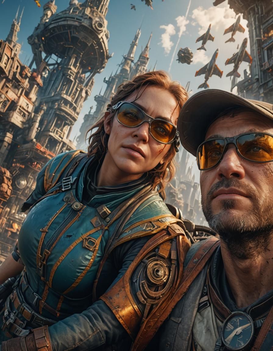 Detailed Matte Painting: Plane Ready for Takeoff