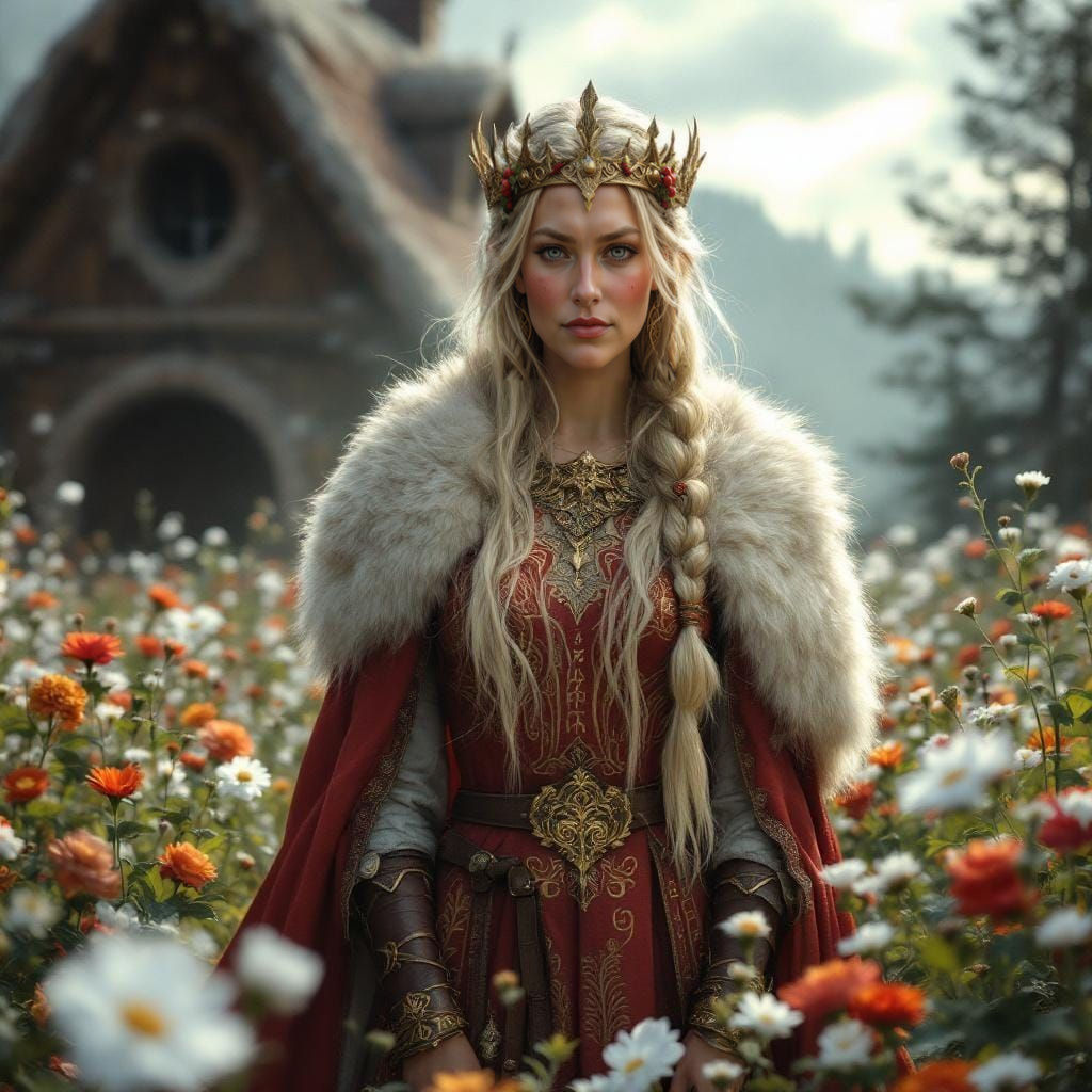 Viking Valkyrie Nature Goddess in Valhalla