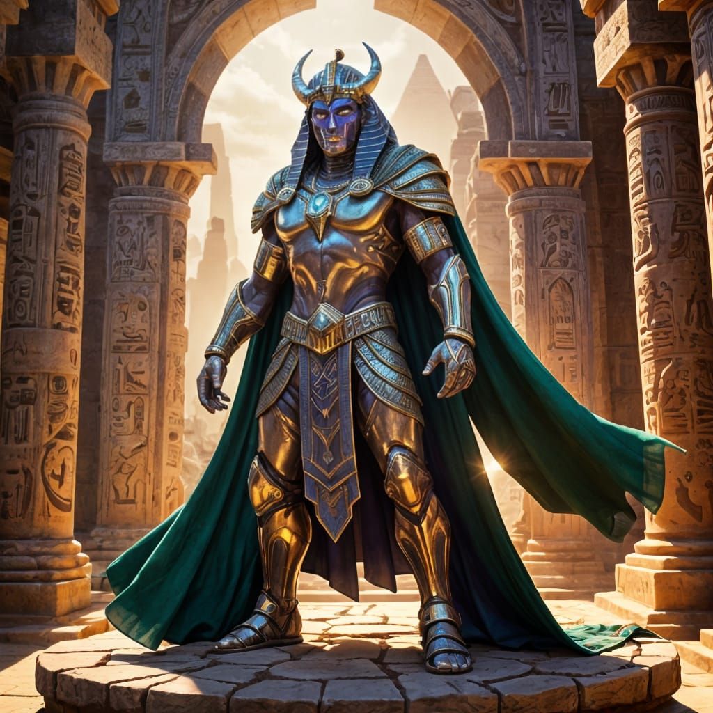 Alien Rune Titan on Ancient Temple Platform