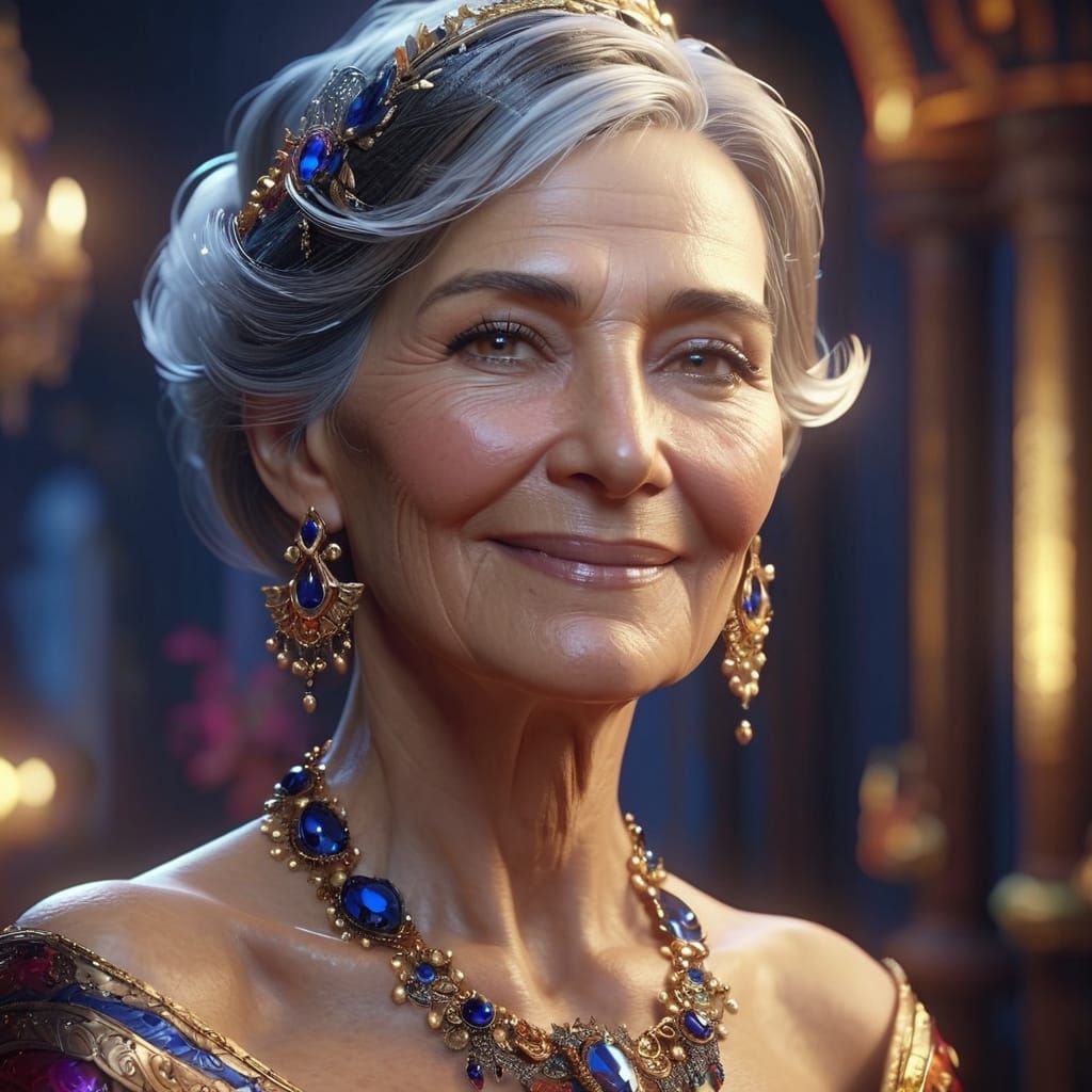 Ethereal Fantasy Beauty in Rich Attire