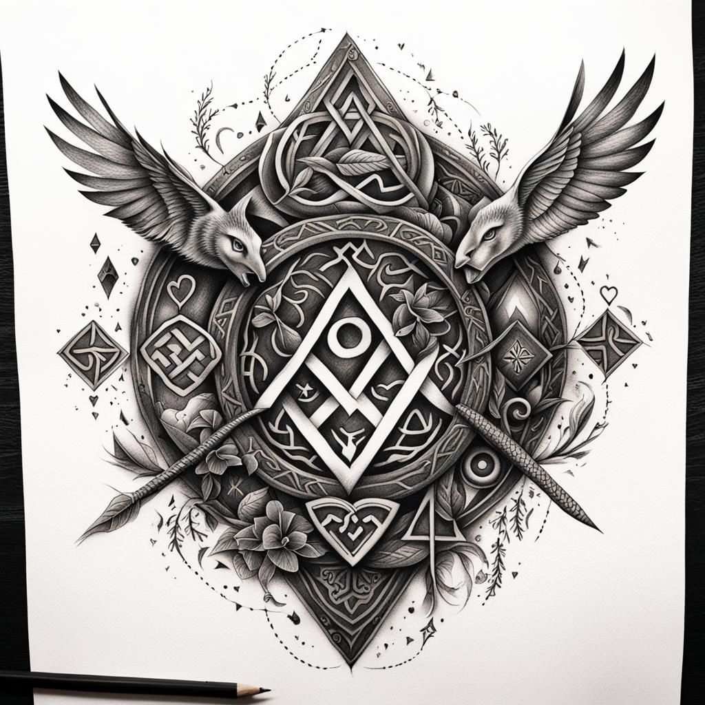 Nordic Tattoo Art: Runes of Love and Desire