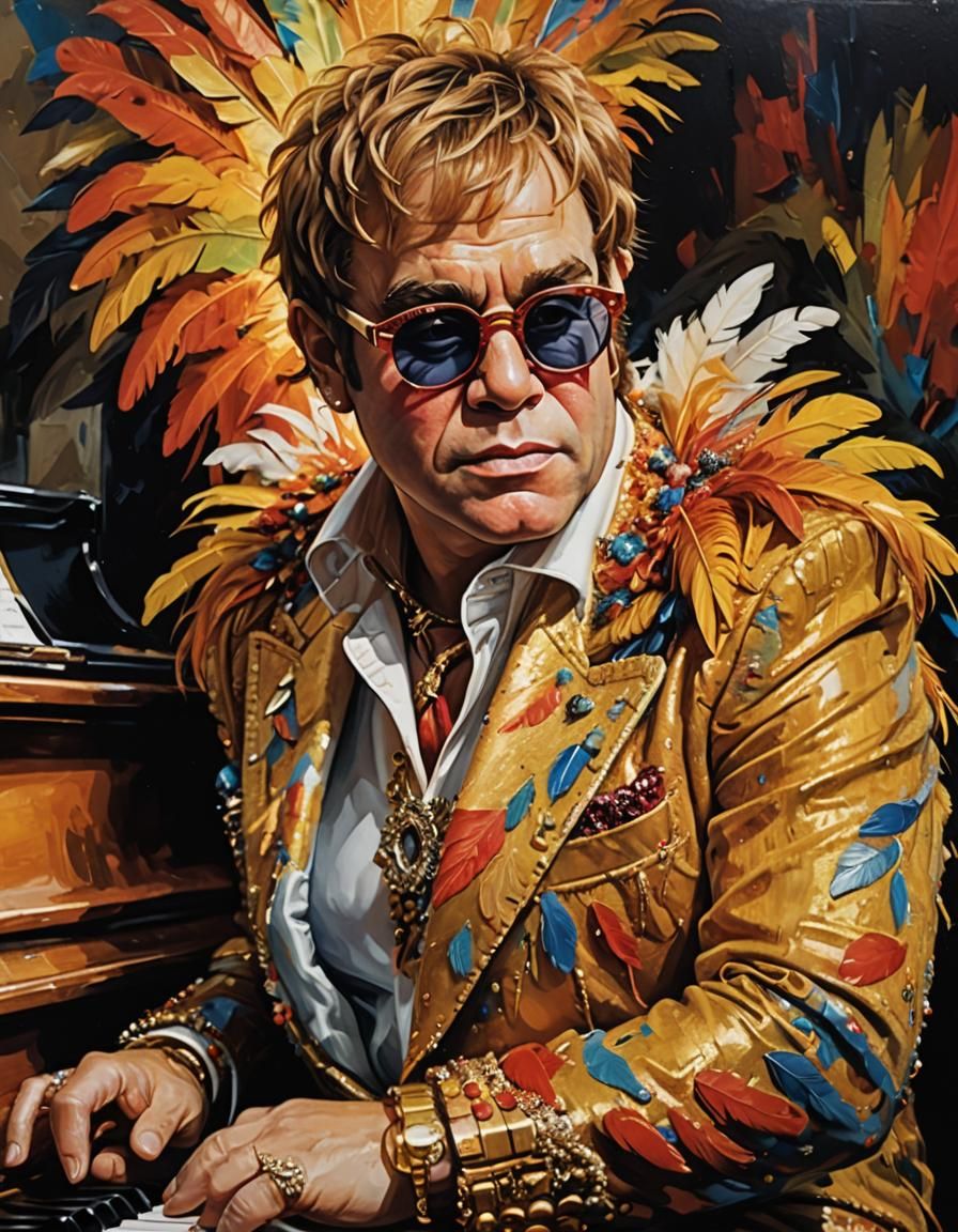 Elton John Portrait in Baroque Revival Style