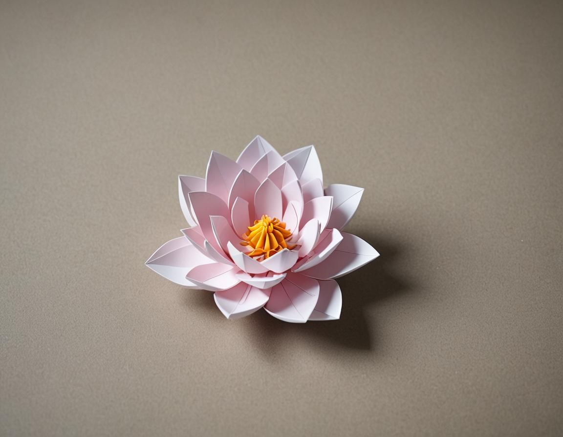 Single Origami lotus flower