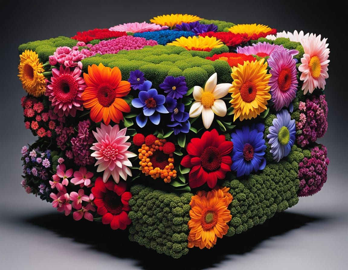 Surrealistic Cubist Floral Arrangements Inspired by Architec...