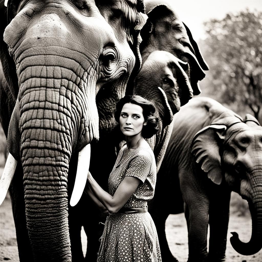 Striking Elephant Portrait in Avedon Style