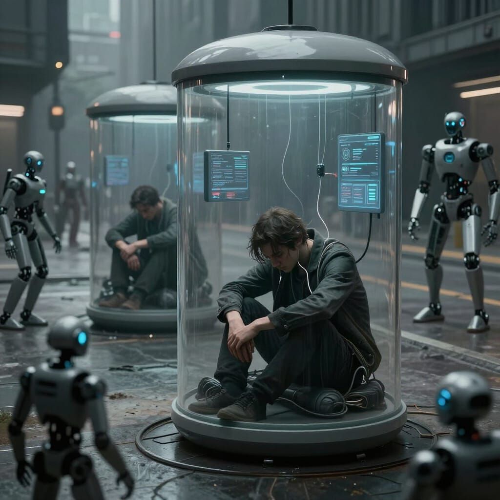 Dystopian Future: Humans Confined, Robots Roam Free