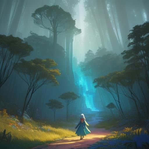 Fantasy Elf Portrait in Hyperrealistic Splash Art