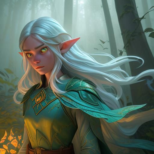 Elle Fanning as Fantasy Elf in Hyperrealistic Style