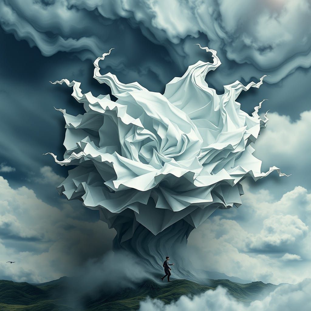 Surreal Cyclone Gudrun in Dreamlike Stormscape