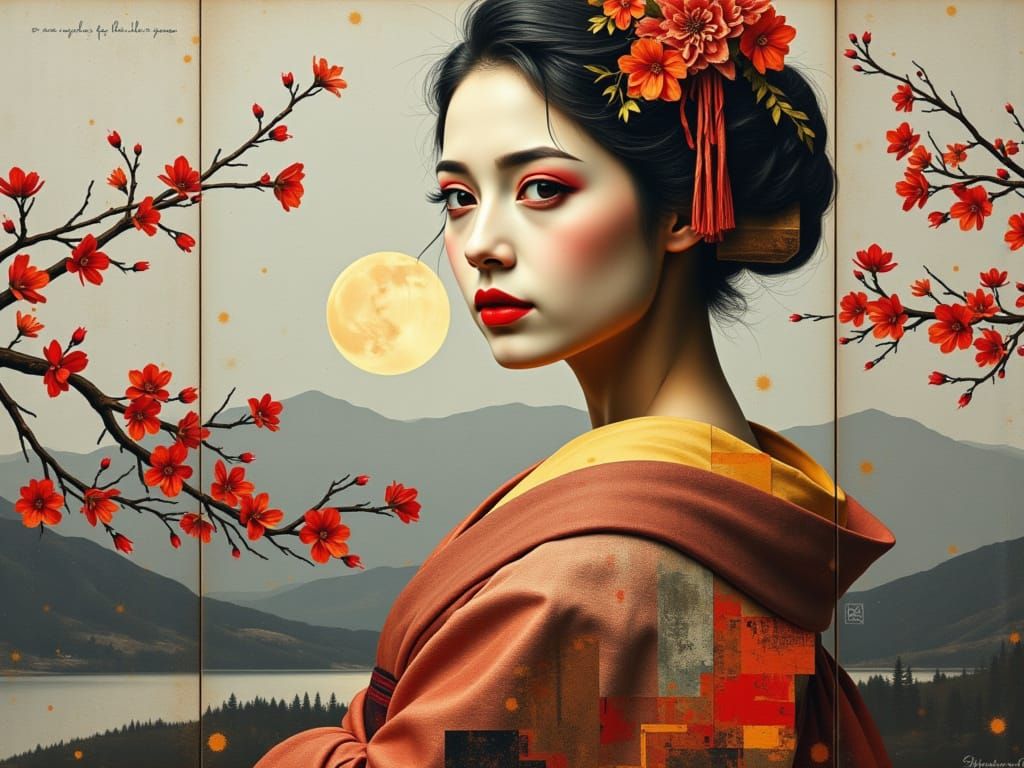 Geisha in Overlapex Style with Cherry Blossoms and Oasis