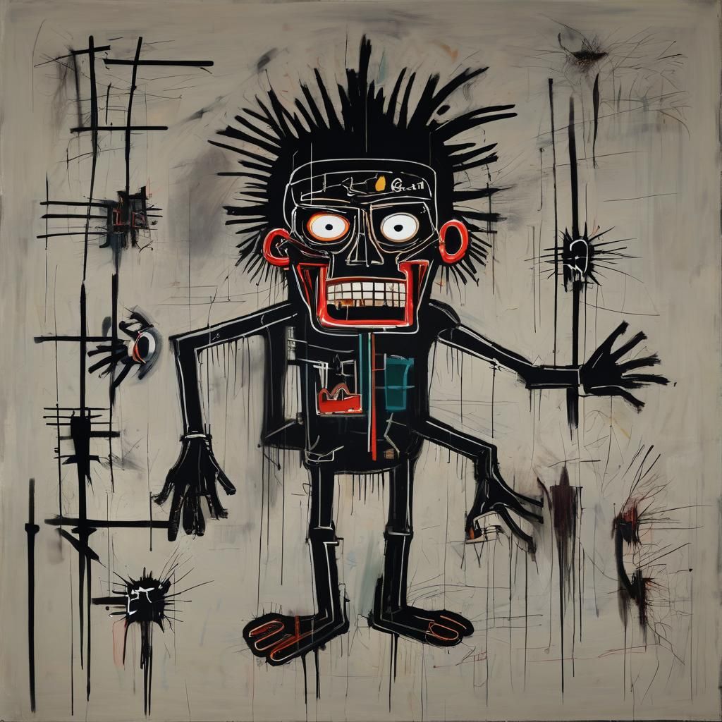 Grimdark Image in Basquiat Style