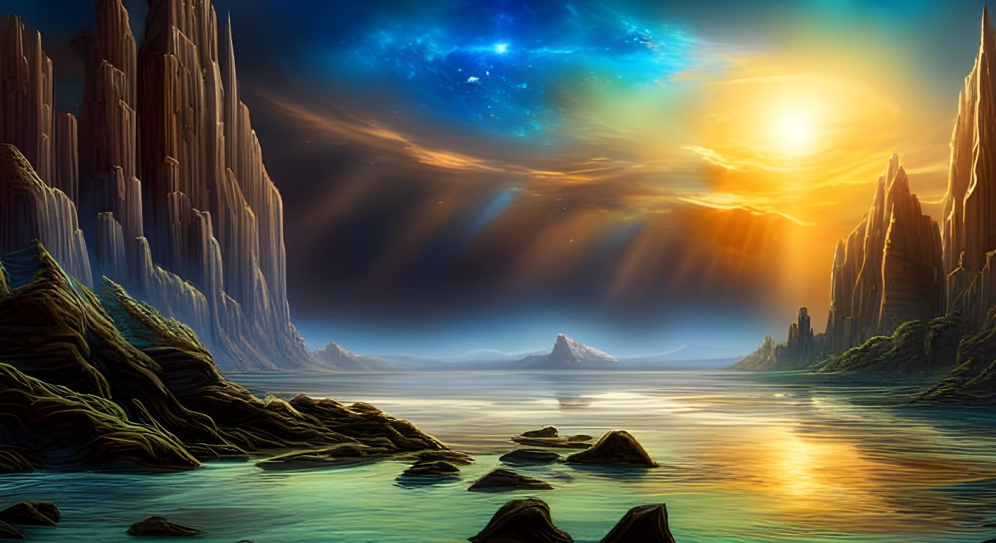 Epic Tribal Town Amidst Bioluminescent Galaxies