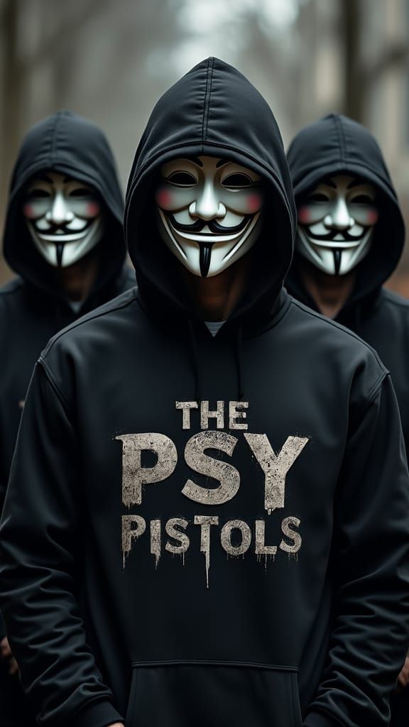 Three Rebel Figures Stand United in Dark, Moody HDR