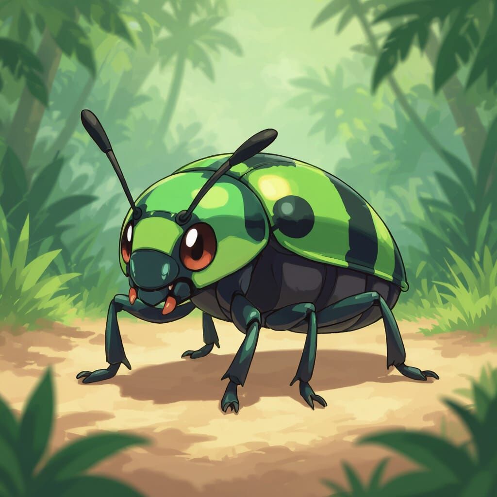 Vibrant Tiger Beetle Pokémon Concept Art
