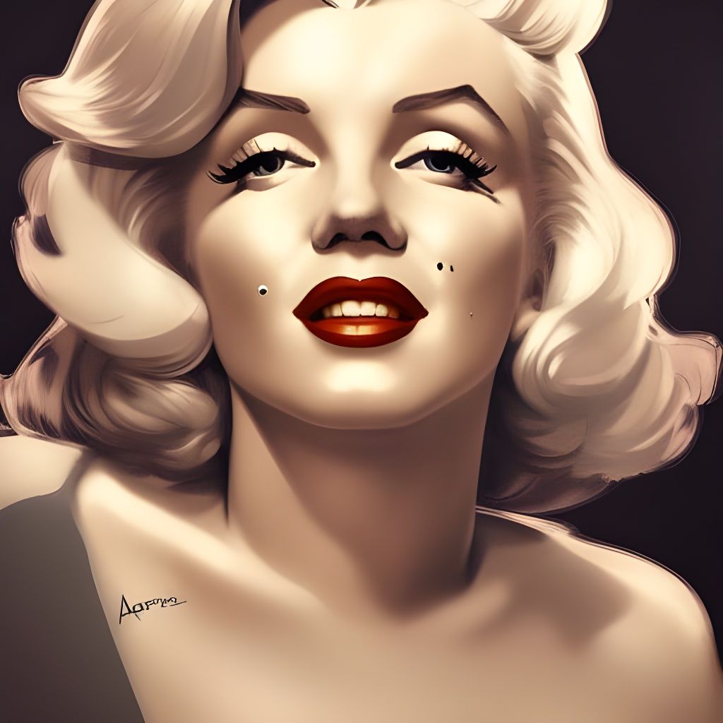 Marilyn Monroe Portrait in Art Nouveau Style