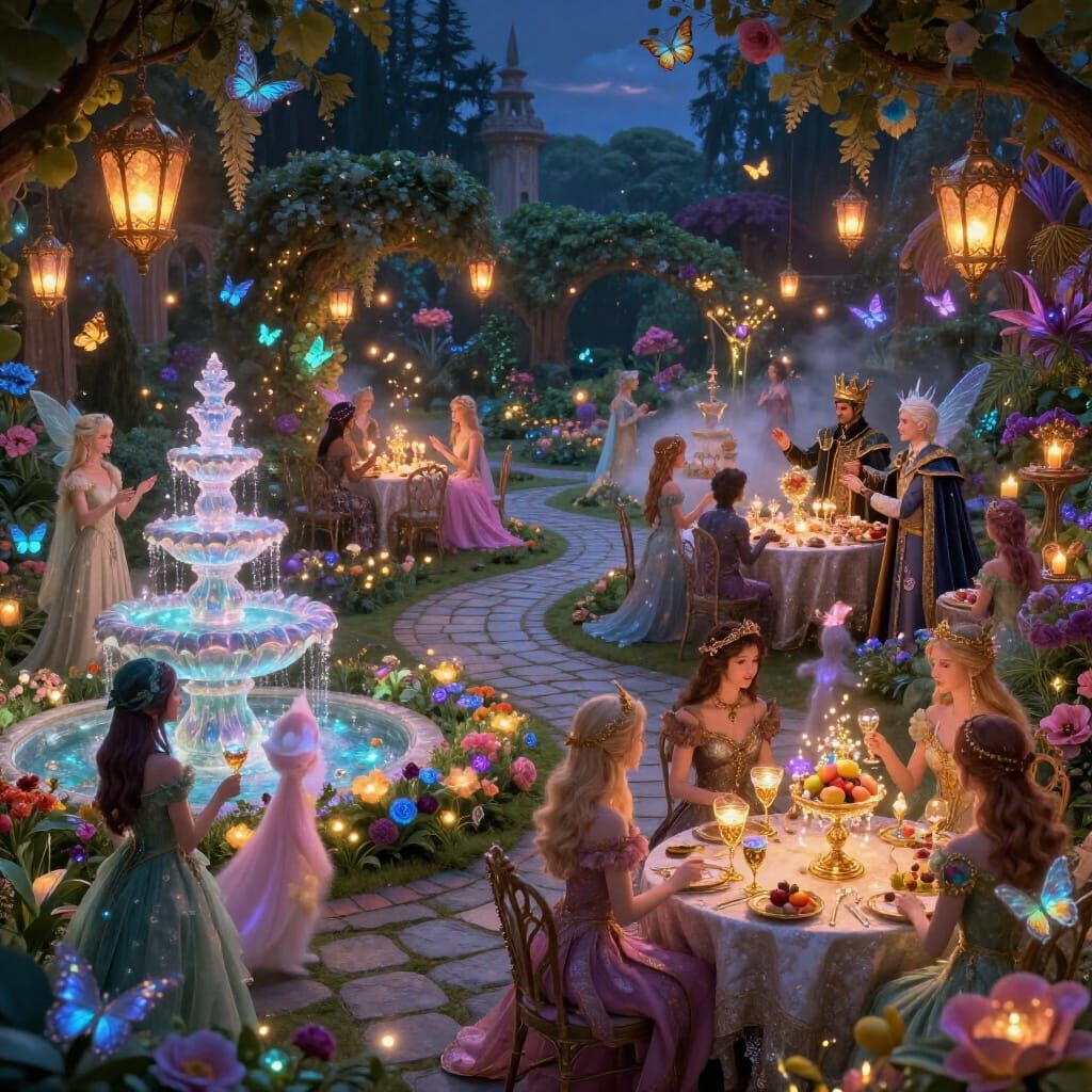 Magical Twilight Garden Party with Fantasy Guests