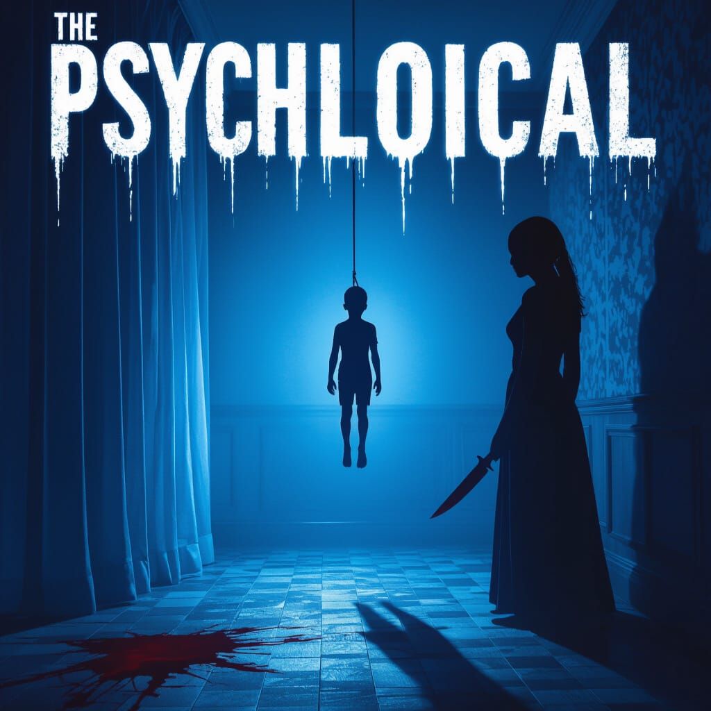 Cinematic Horror Book Cover: Shadow Boy and Knife Figure