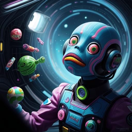 Candy Art Scene from Sci-Fi Movie