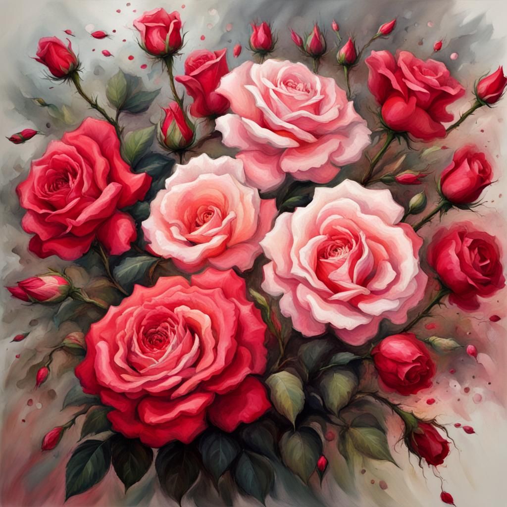 Explosion of Roses: A Floral Burst