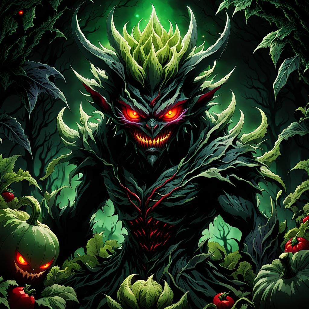 Demonic Vegetable Figure in Anime Style