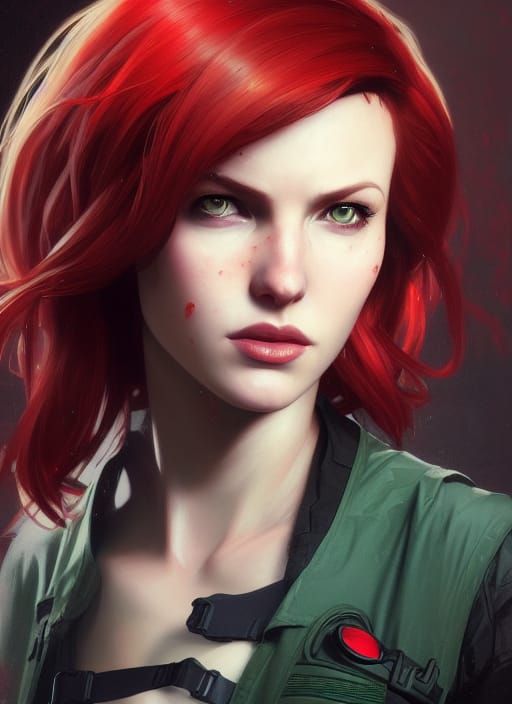 Jill Valentine Portrait in Art Nouveau Style