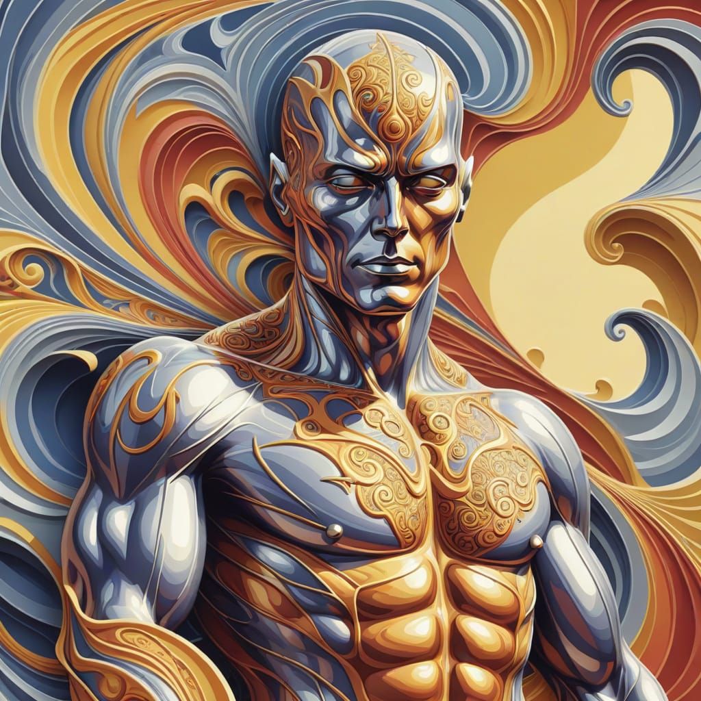 Silver Surfer Abstract Vector Fractal Art