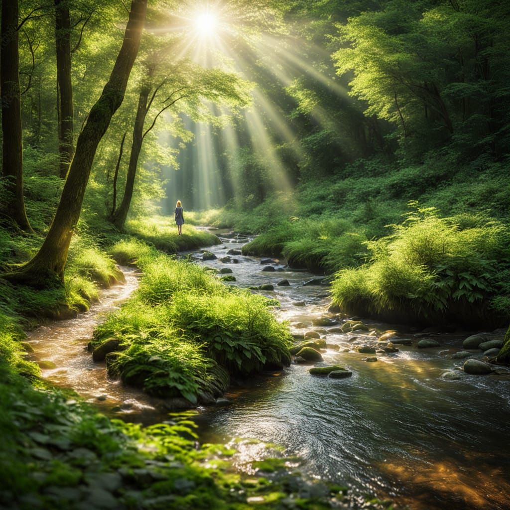 Ethereal Forest Oasis in Soft Focus