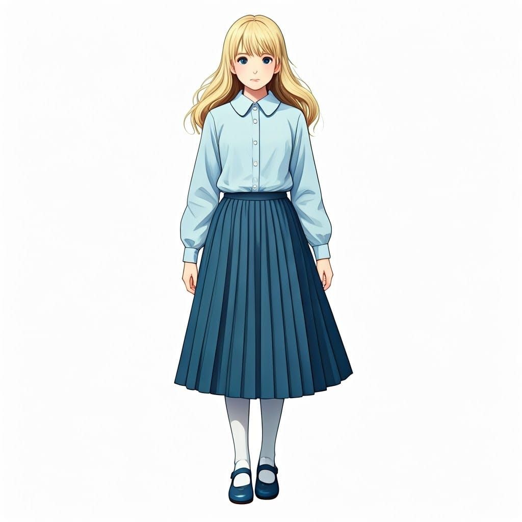 Anime Girl in Blue, 3D Studio Ghibli Style