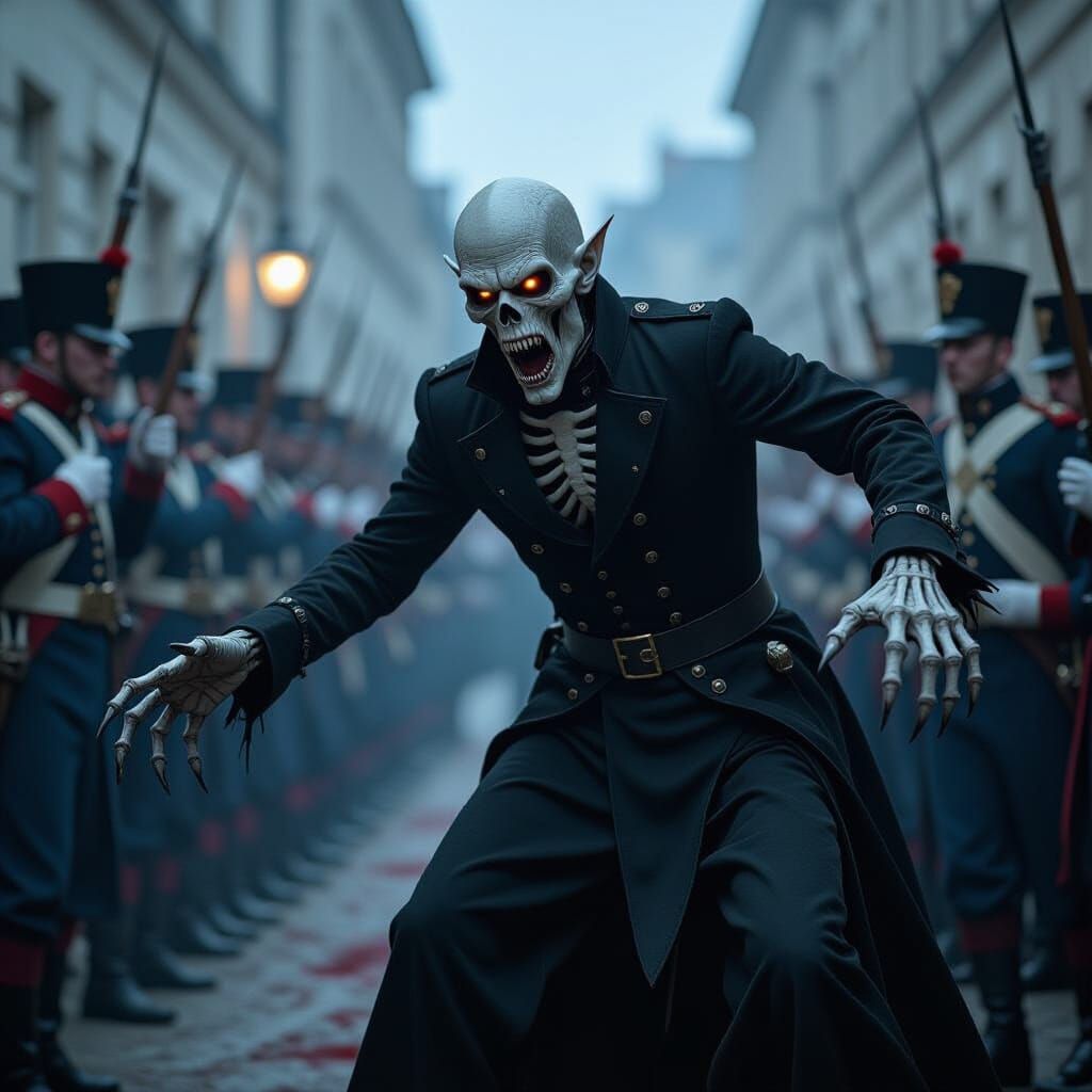 Skeletal Nosferatu Rips Through 1813 French Soldiers in Dram...