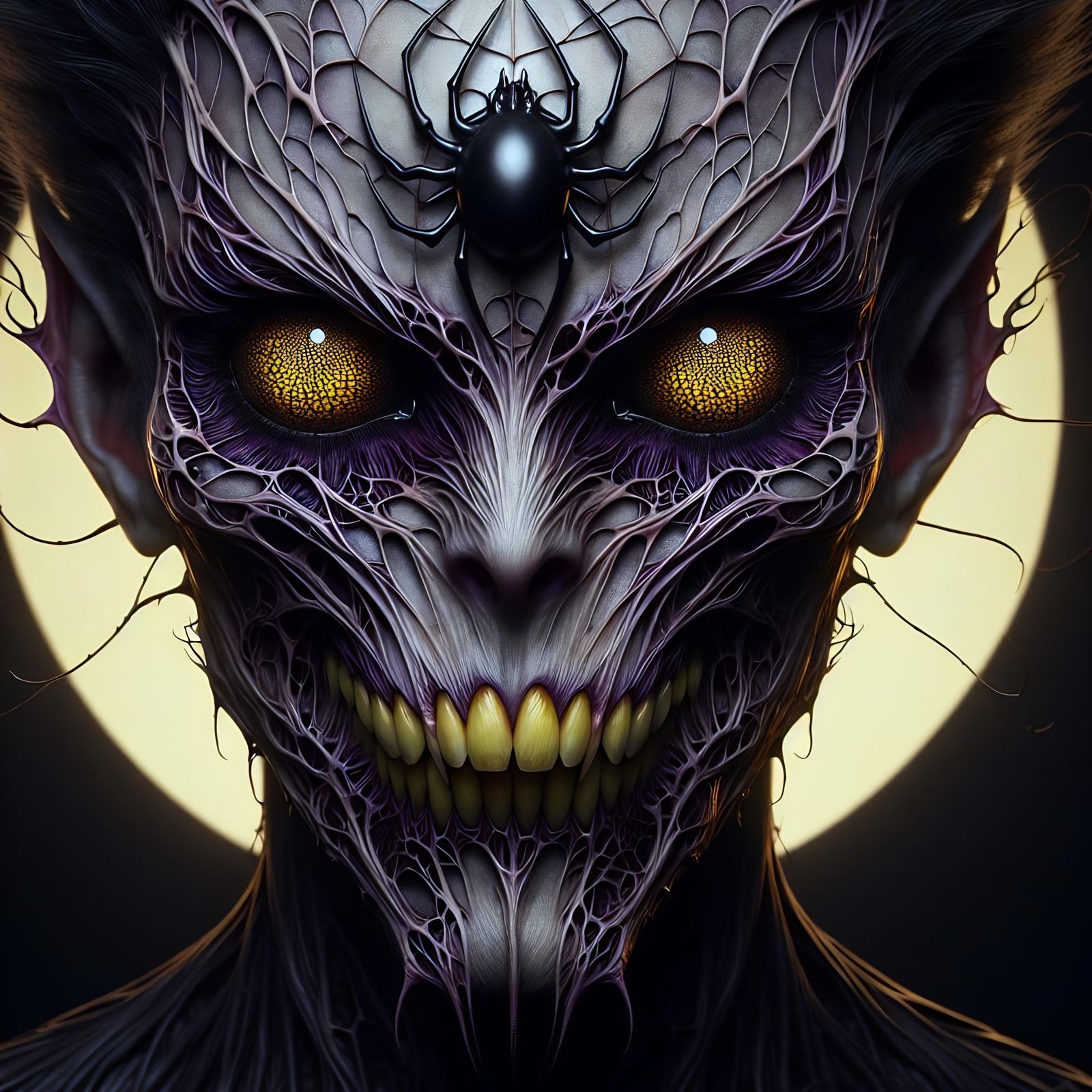 Horror Creature Close-Up in Digital Art Style