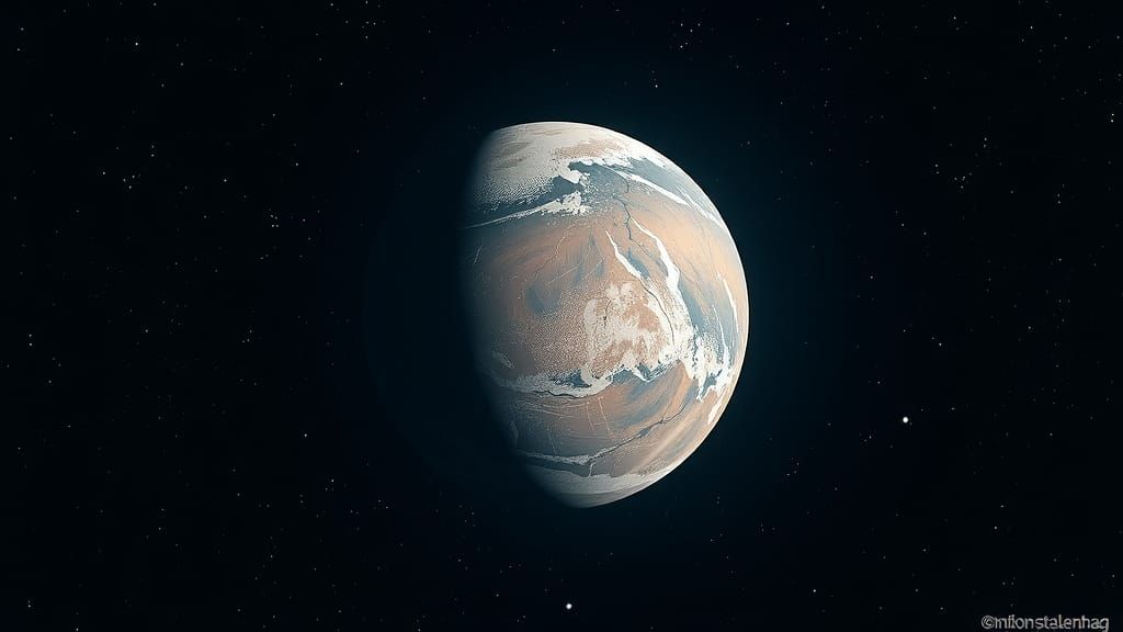 Geometric Planet in Space, Digital Art