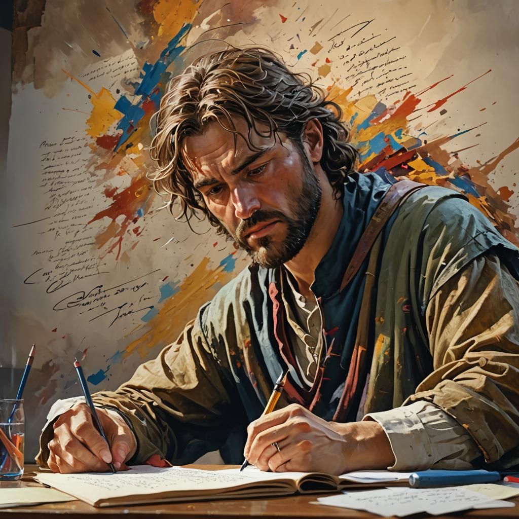 Paul Writing the Letter to the Colossians