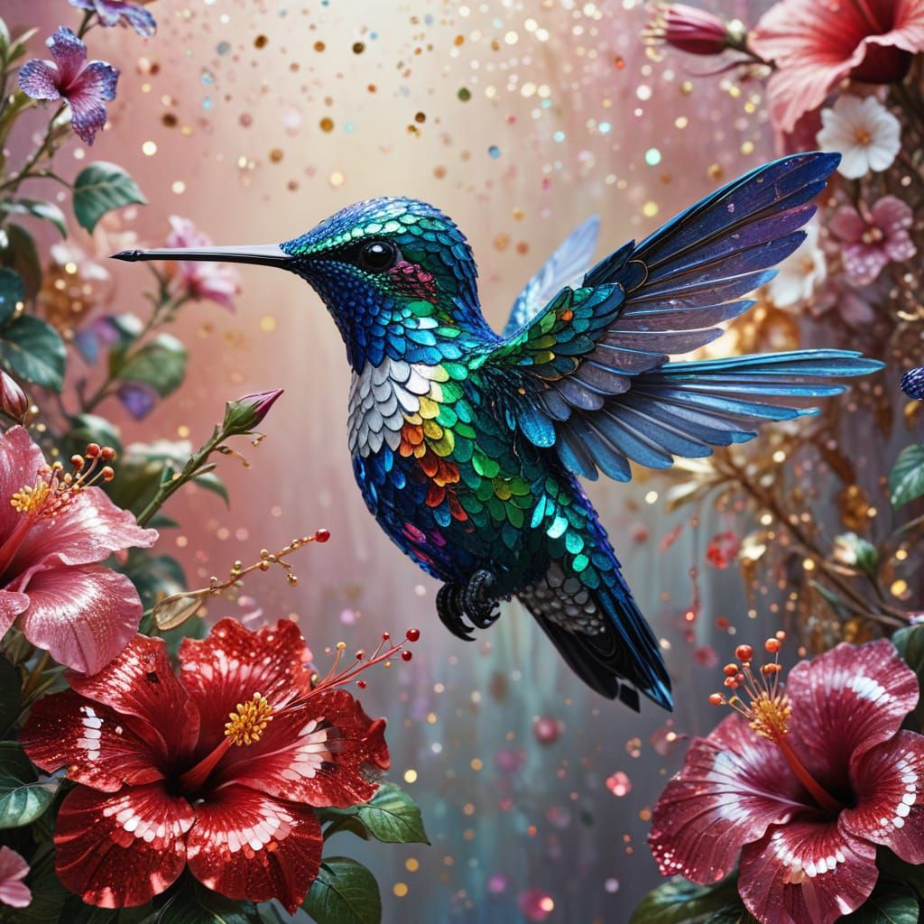 Hummingbird & Hibiscus