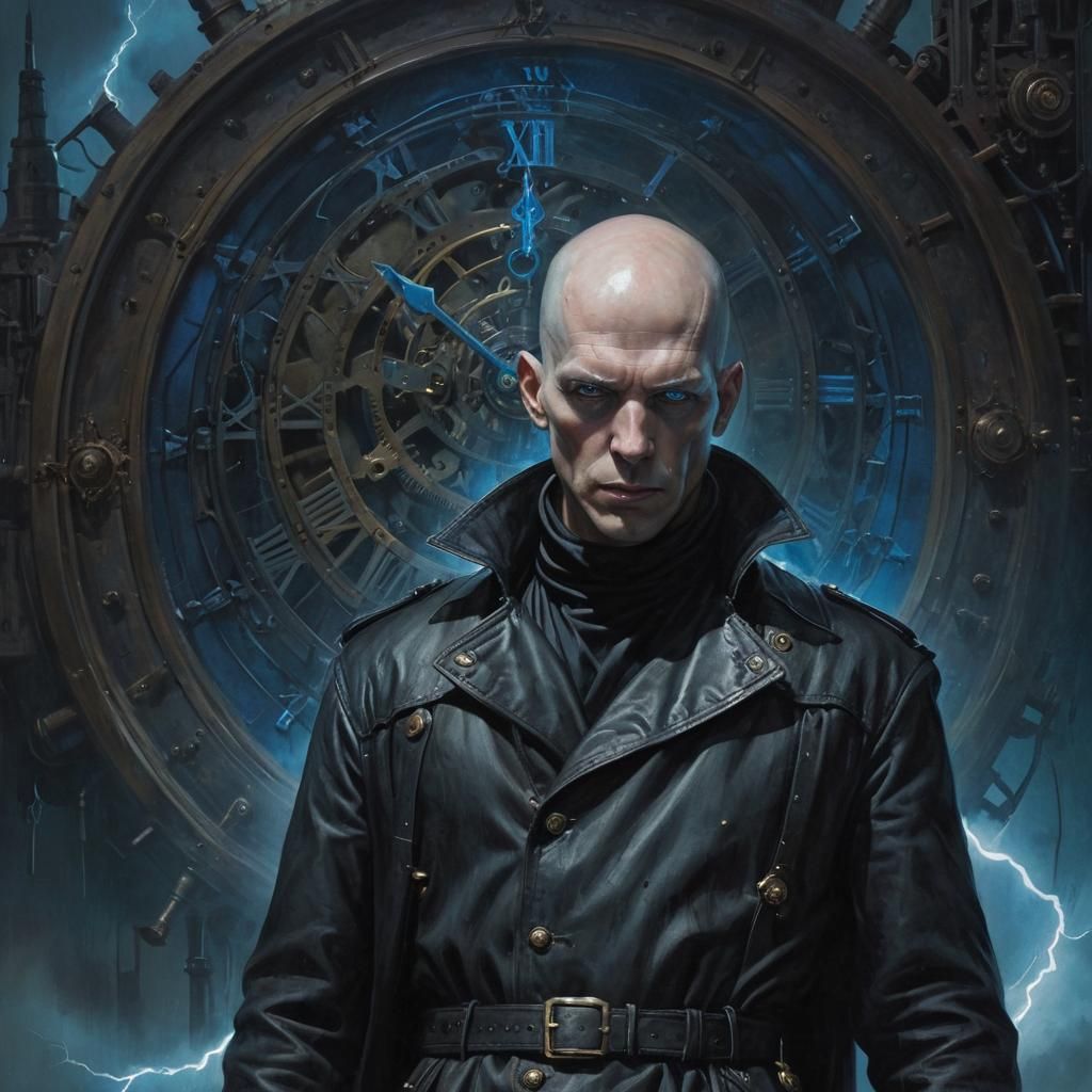 Steampunk Clockwork Man in Dark Fantasy Style