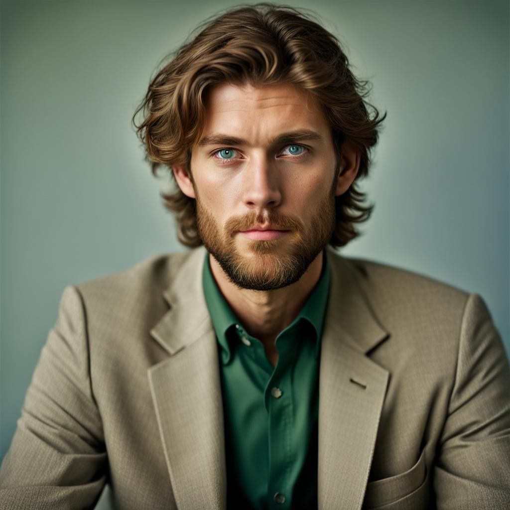 Chiseled Young Gentleman with Warm Eyes and Beard