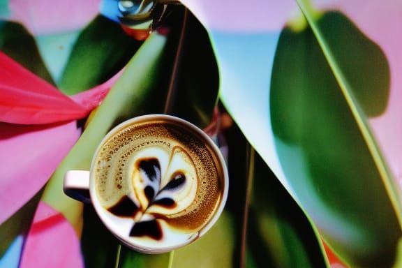Tropical Coffee in Realistic 35mm Film Photography