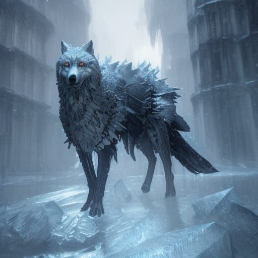 Iced Wolf: Dark Fantasy Concept Art