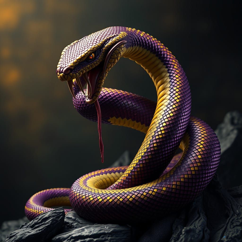 Venomous Serpent Twisted into Eight-Shaped Form