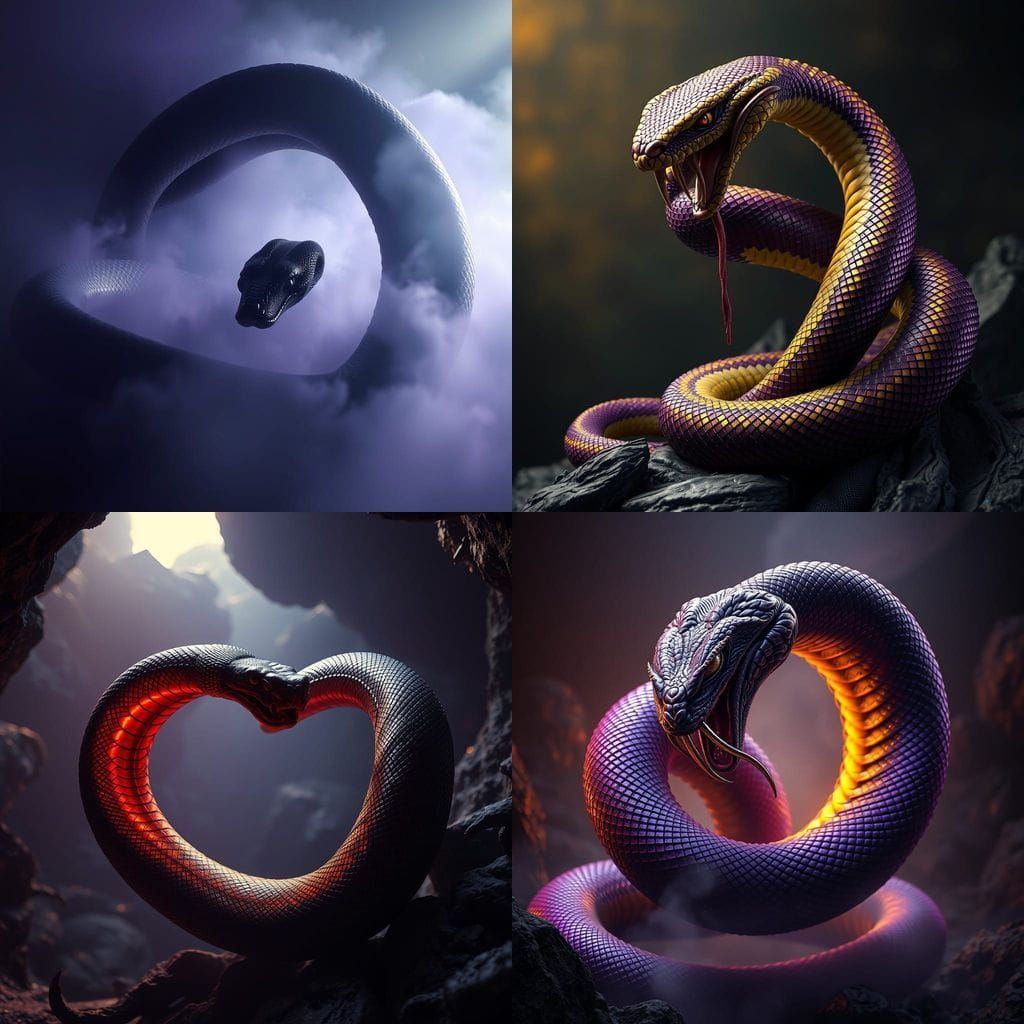 Venomous Serpent Formed in the Shape of Eight