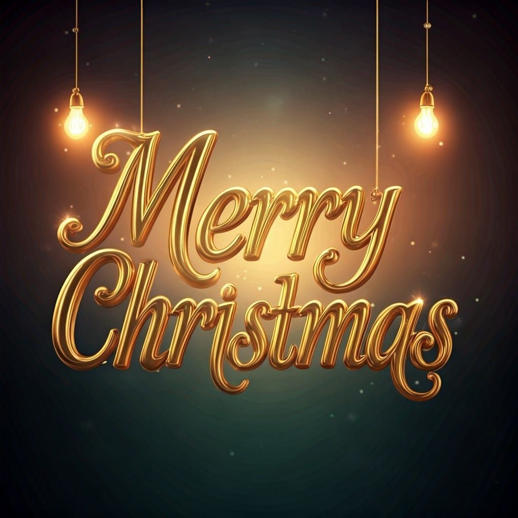 Golden Merry Christmas in Victorian Winter Wonderland