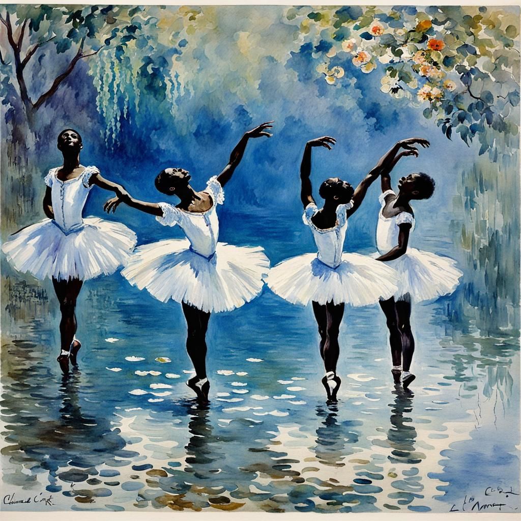 Ballet Voodoo Postcard in Watercolor Style