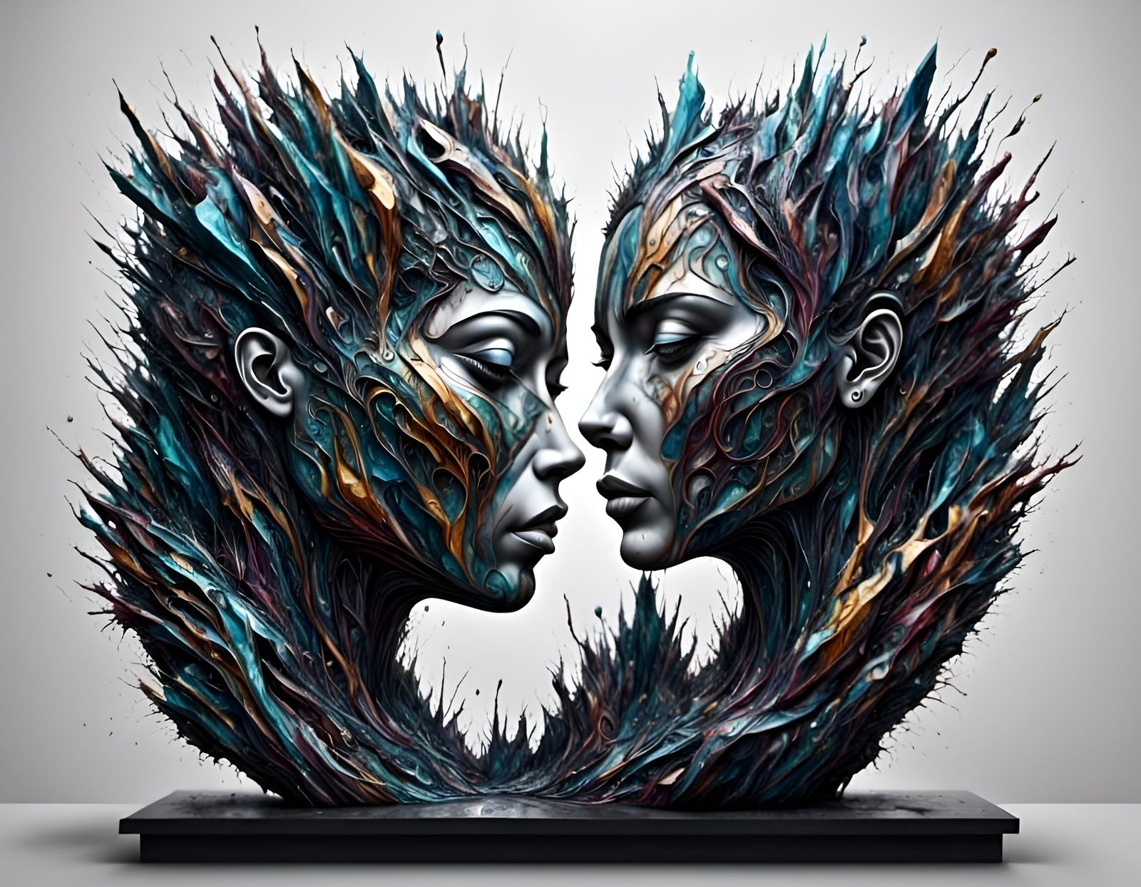 Abstract Hand Sculpture Installation in Cubist Style